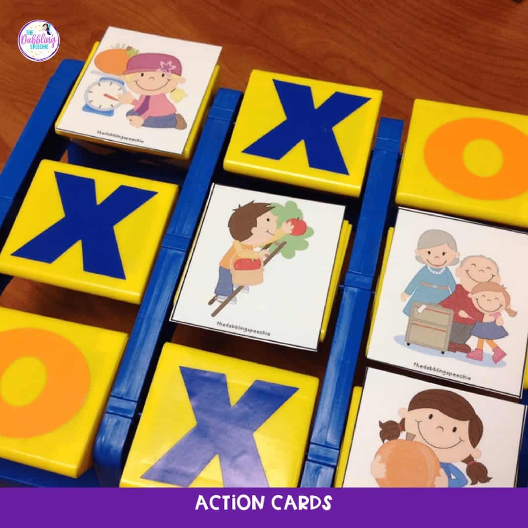 use the toss across game in speech therapy to cover lots of goals!