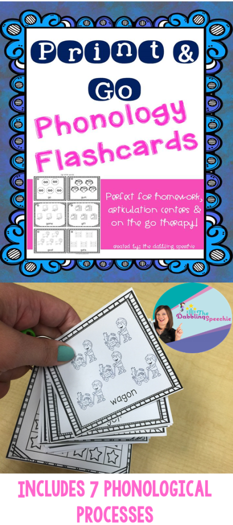 Phonology Picture Flashcards- Just Print N' Go! - thedabblingspeechie